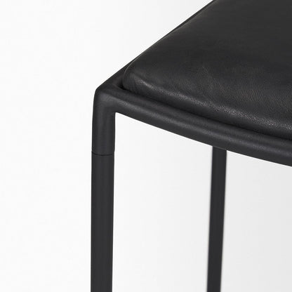 Mercana - Taniel Black Leather w/ Black Metal Counter Stool - 70824 view 8