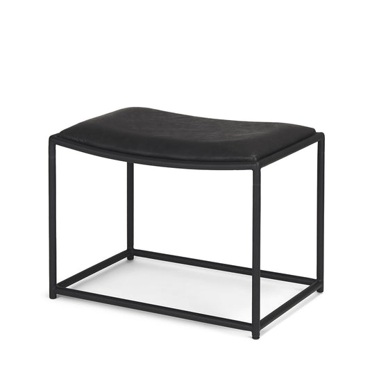 Mercana - Taniel Black Leather w/ Black Metal Stool - 70823 view 1