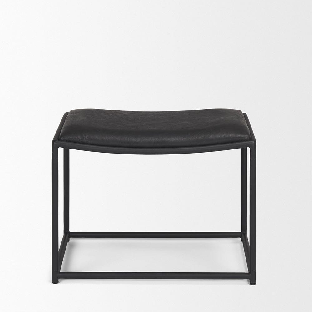 Mercana - Taniel Black Leather w/ Black Metal Stool - 70823 view 2