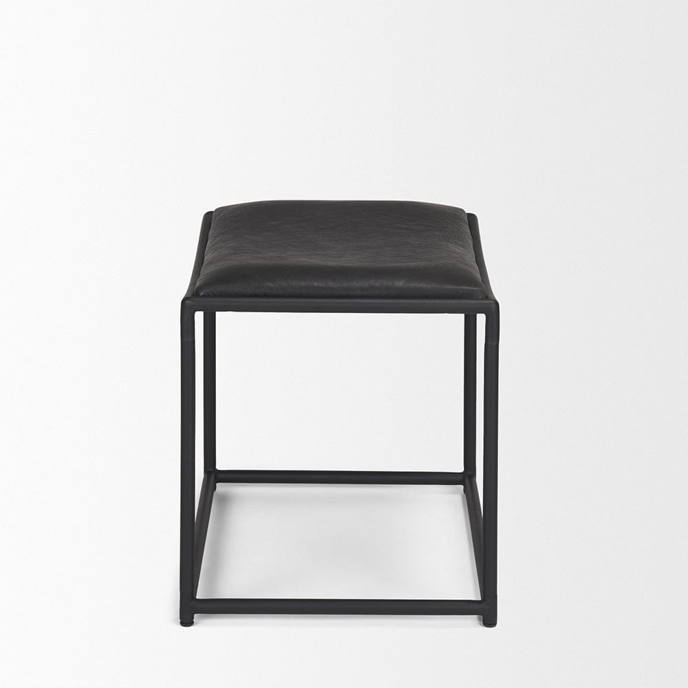 Mercana - Taniel Black Leather w/ Black Metal Stool - 70823 view 3