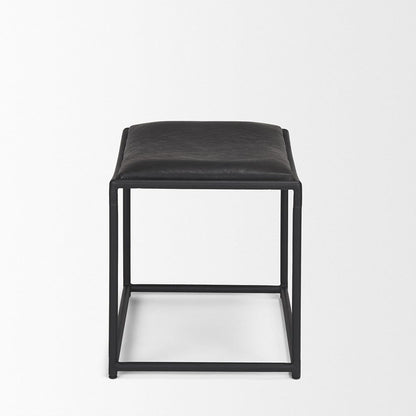 Mercana - Taniel Black Leather w/ Black Metal Stool - 70823 view 3