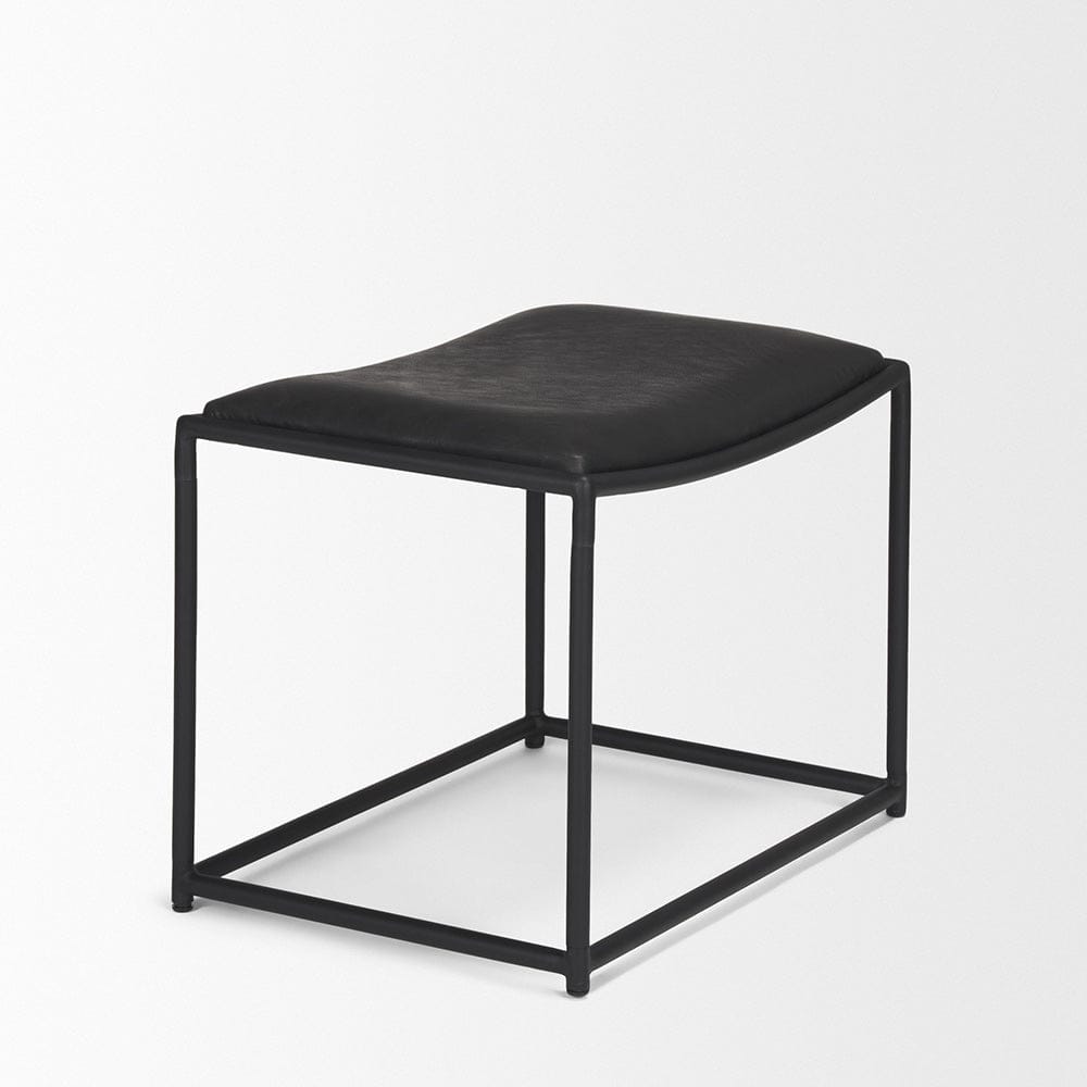 Mercana - Taniel Black Leather w/ Black Metal Stool - 70823 view 4
