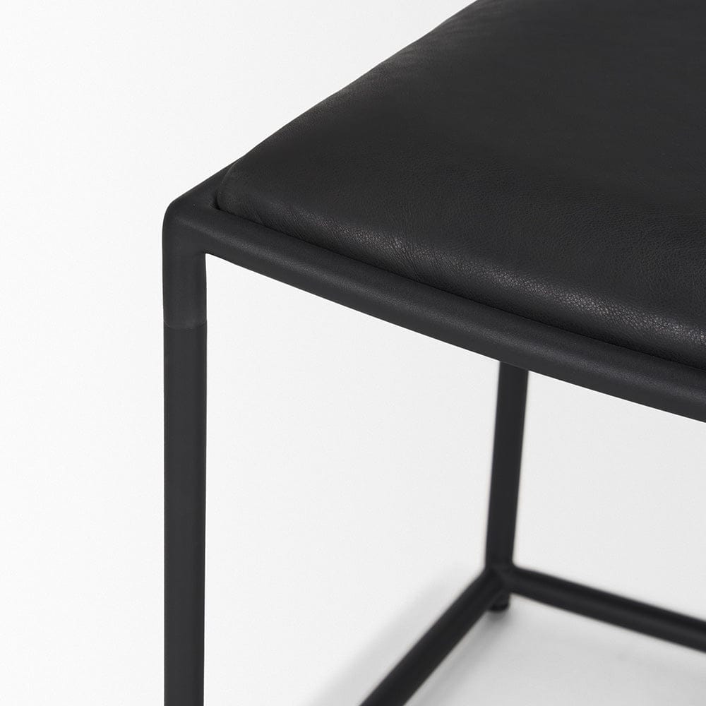 Mercana - Taniel Black Leather w/ Black Metal Stool - 70823 view 6