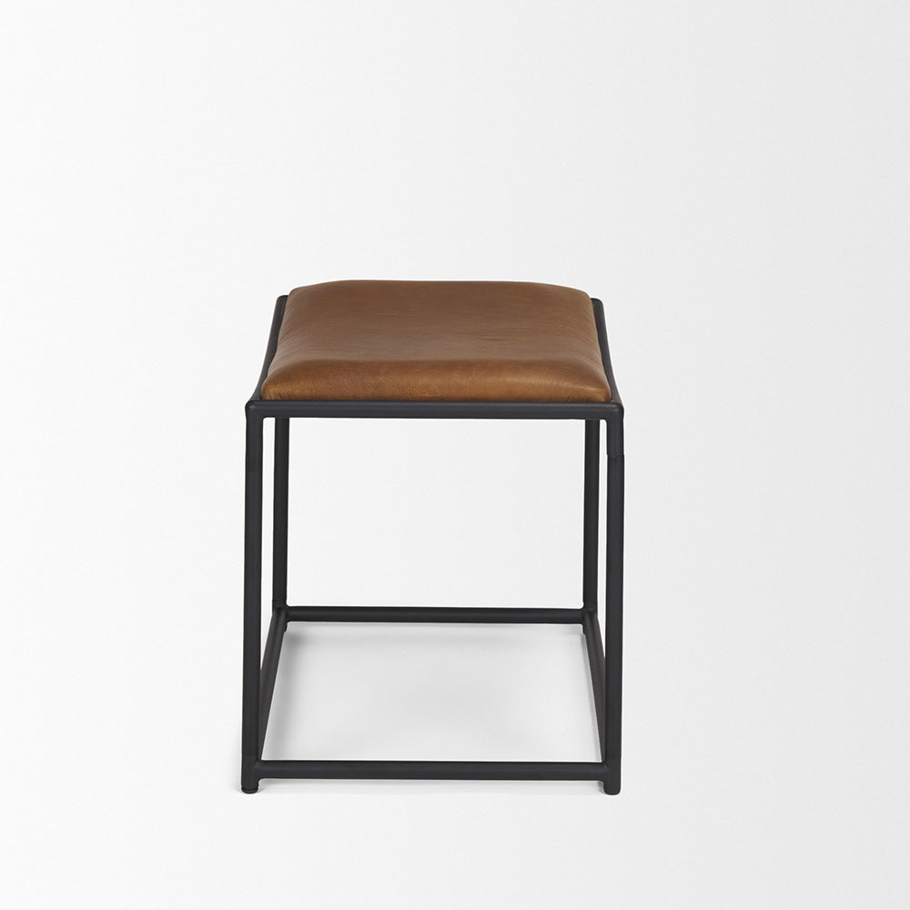 Mercana - Taniel Brown Leather w/ Black Metal Stool - 70819 view 3