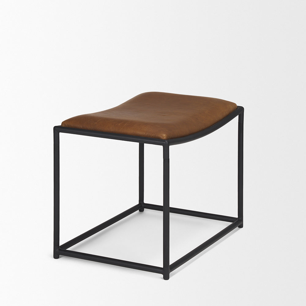 Mercana - Taniel Brown Leather w/ Black Metal Stool - 70819 view 4
