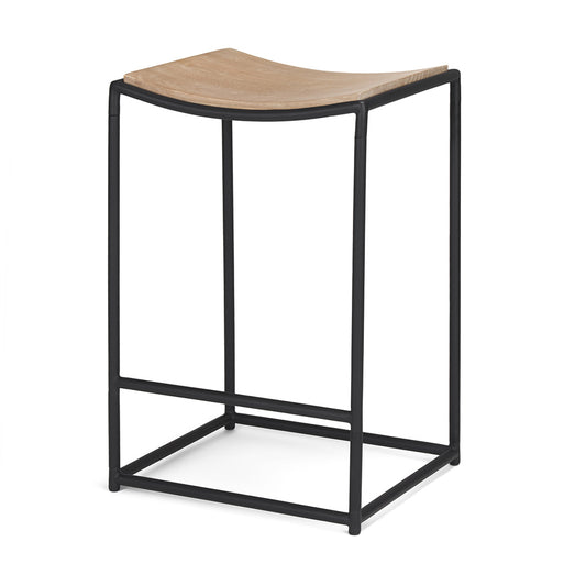 Mercana - Taniel Light Brown Wood w/ Black Metal Counter Stool - 70818 view 1