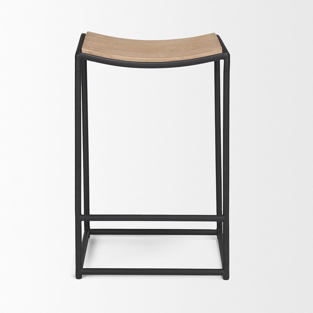 Mercana - Taniel Light Brown Wood w/ Black Metal Counter Stool - 70818 view 2