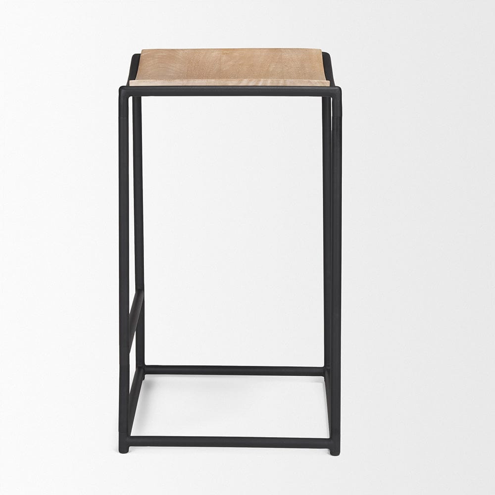 Mercana - Taniel Light Brown Wood w/ Black Metal Counter Stool - 70818 view 3
