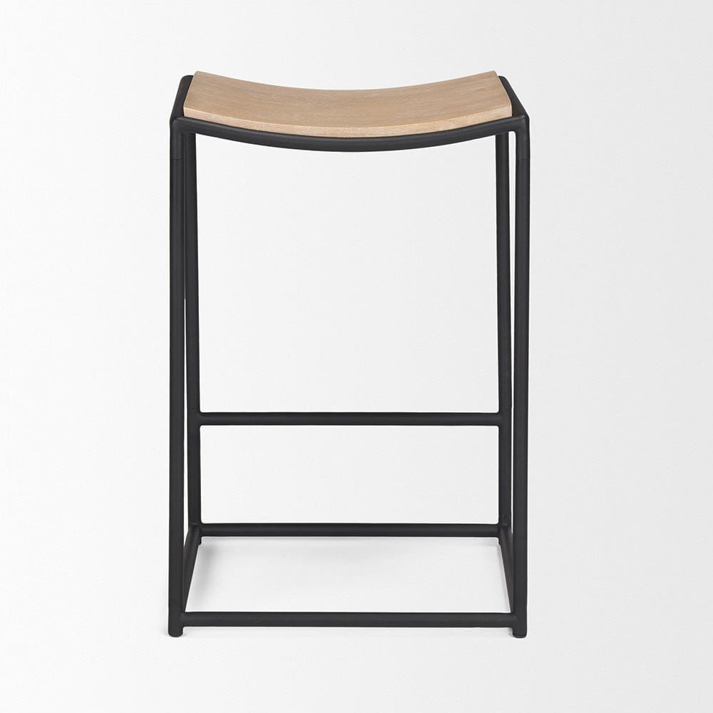 Mercana - Taniel Light Brown Wood w/ Black Metal Counter Stool - 70818 view 4