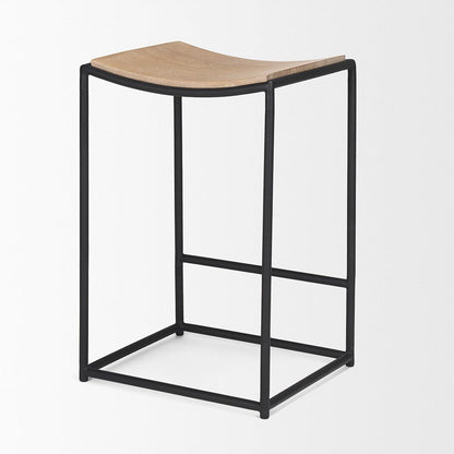 Mercana - Taniel Light Brown Wood w/ Black Metal Counter Stool - 70818 view 5