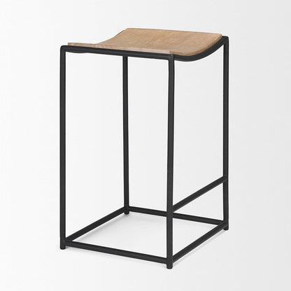 Mercana - Taniel Light Brown Wood w/ Black Metal Counter Stool - 70818 view 6