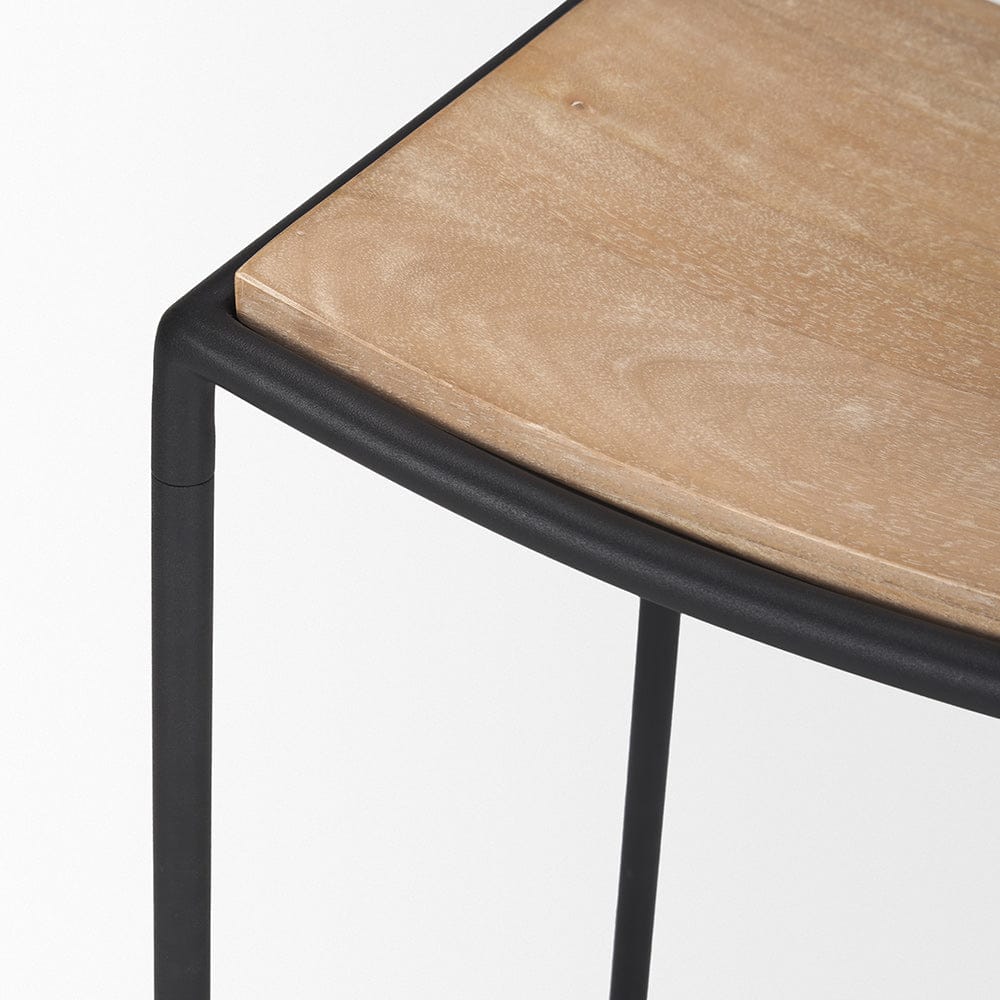 Mercana - Taniel Light Brown Wood w/ Black Metal Counter Stool - 70818 view 8