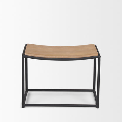 Mercana - Taniel Light Brown Wood w/ Black Metal Stool - 70817 view 2