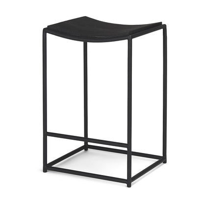 Mercana - Taniel Textured Black Wood w/ Black Metal Counter Stool - 70822 view 1