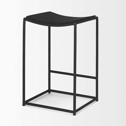 Mercana - Taniel Textured Black Wood w/ Black Metal Counter Stool - 70822 view 5