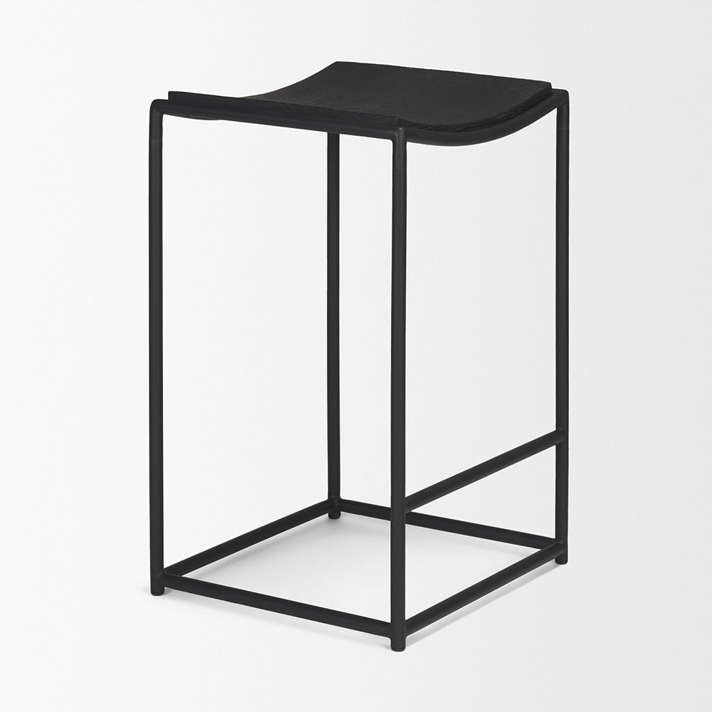 Mercana - Taniel Textured Black Wood w/ Black Metal Counter Stool - 70822 view 6