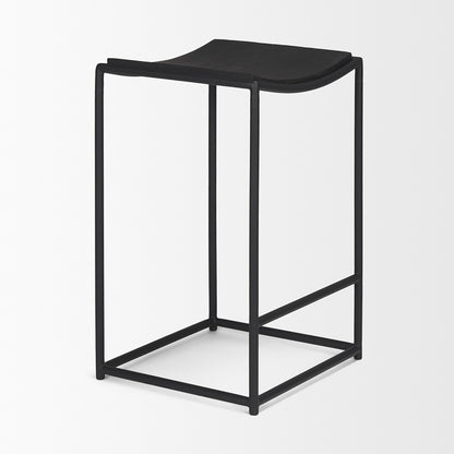Mercana - Taniel Textured Black Wood w/ Black Metal Counter Stool - 70822 view 6