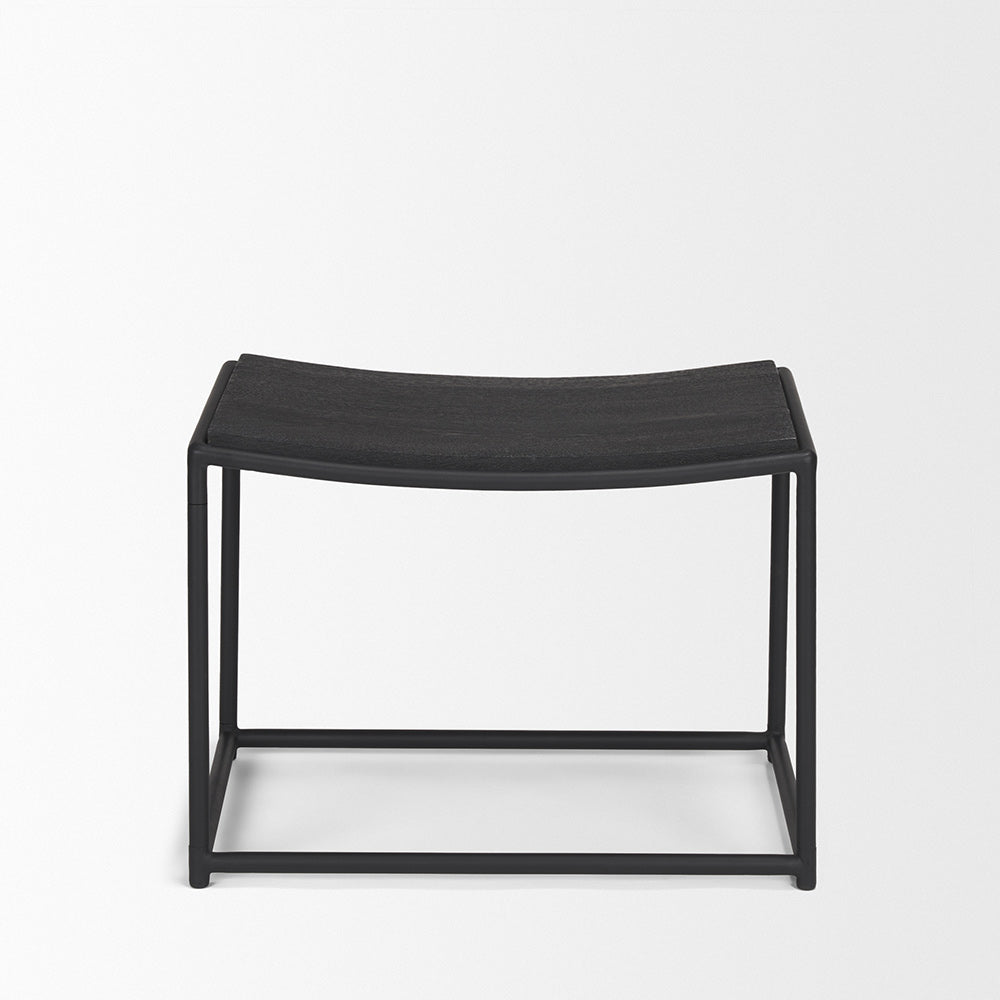 Mercana - Taniel Textured Black Wood w/ Black Metal Stool - 70821 view 2