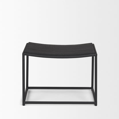 Mercana - Taniel Textured Black Wood w/ Black Metal Stool - 70821 view 2