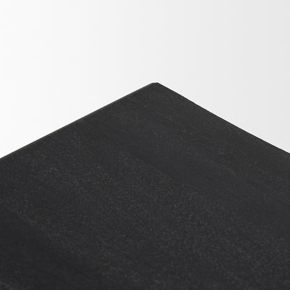 Mercana - Taniel Textured Black Wood w/ Black Metal Stool - 70821 view 5