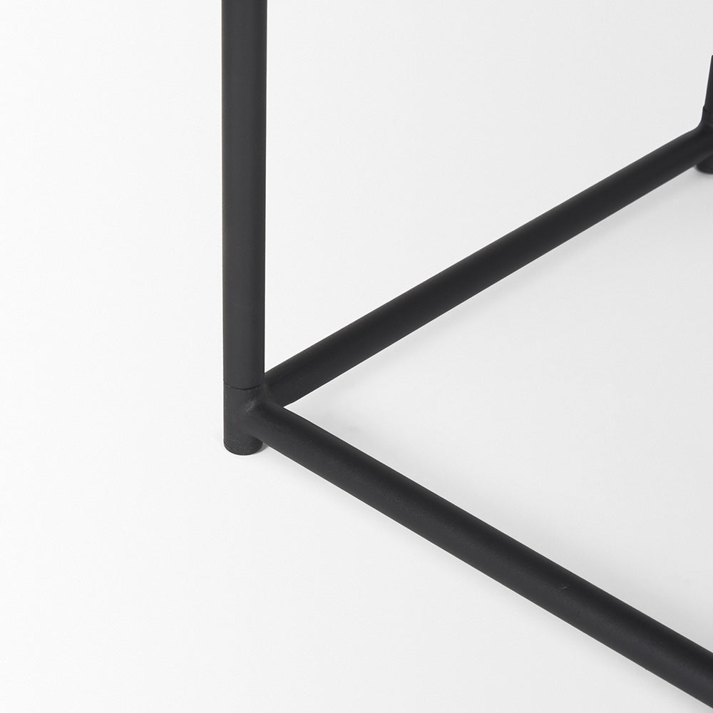 Mercana - Taniel Textured Black Wood w/ Black Metal Stool - 70821 view 7