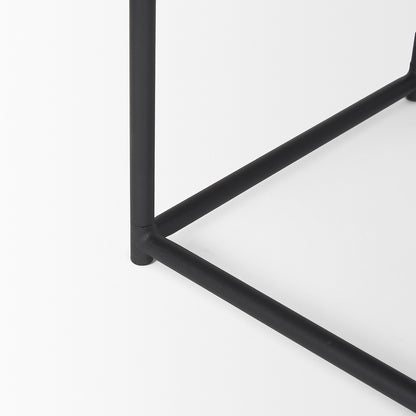 Mercana - Taniel Textured Black Wood w/ Black Metal Stool - 70821 view 7