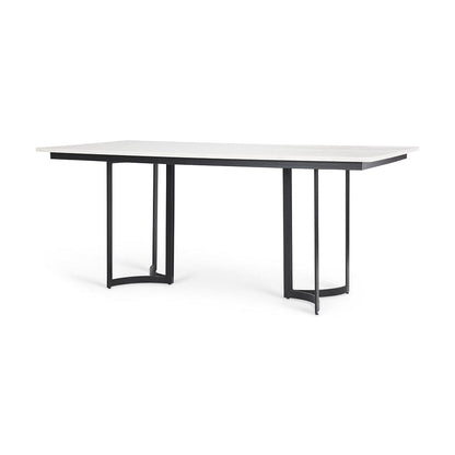 Mercana - Tanner I 71L x 35W Rectangular White Marble W/ Metal Base Dining Table - 68848-AB_CLOSEOUT view 1