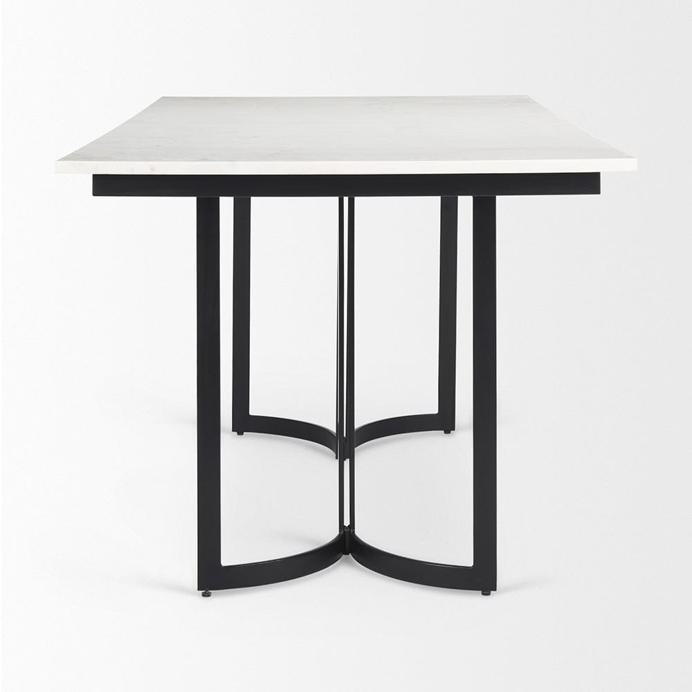 Mercana - Tanner I 71L x 35W Rectangular White Marble W/ Metal Base Dining Table - 68848-AB_CLOSEOUT view 3