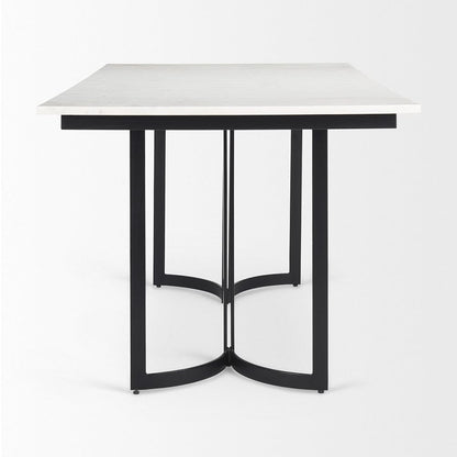 Mercana - Tanner I 71L x 35W Rectangular White Marble W/ Metal Base Dining Table - 68848-AB_CLOSEOUT view 3