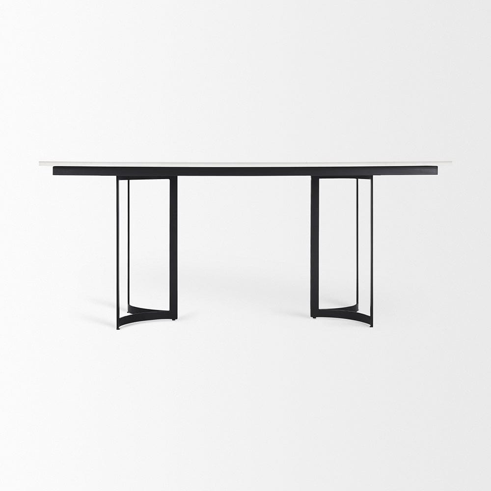 Mercana - Tanner I 71L x 35W Rectangular White Marble W/ Metal Base Dining Table - 68848-AB_CLOSEOUT view 4