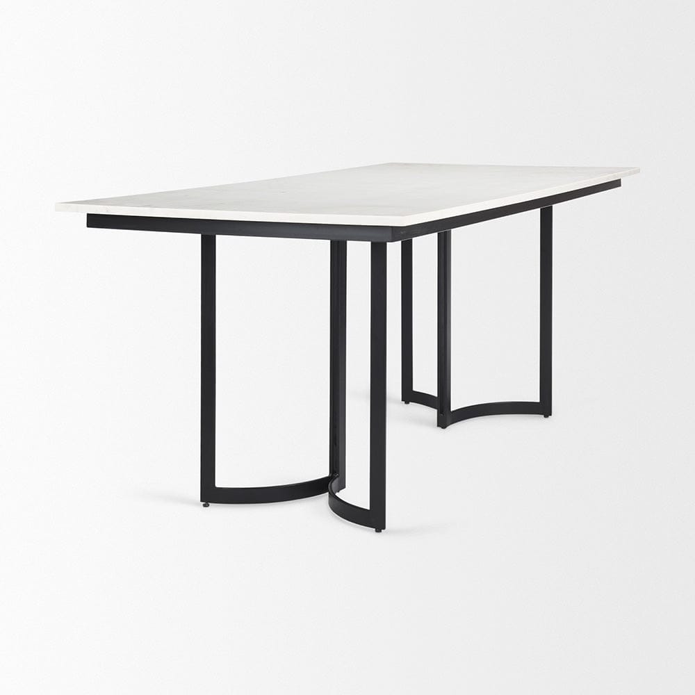 Mercana - Tanner I 71L x 35W Rectangular White Marble W/ Metal Base Dining Table - 68848-AB_CLOSEOUT view 5