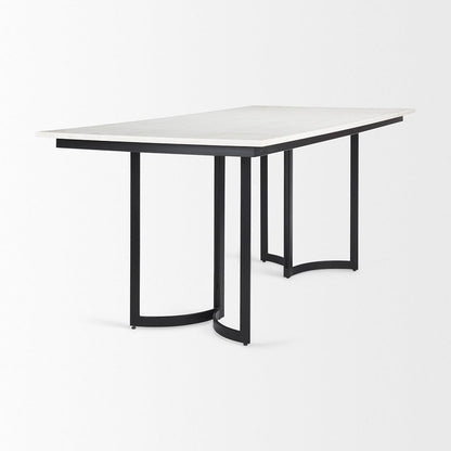 Mercana - Tanner I 71L x 35W Rectangular White Marble W/ Metal Base Dining Table - 68848-AB_CLOSEOUT view 5