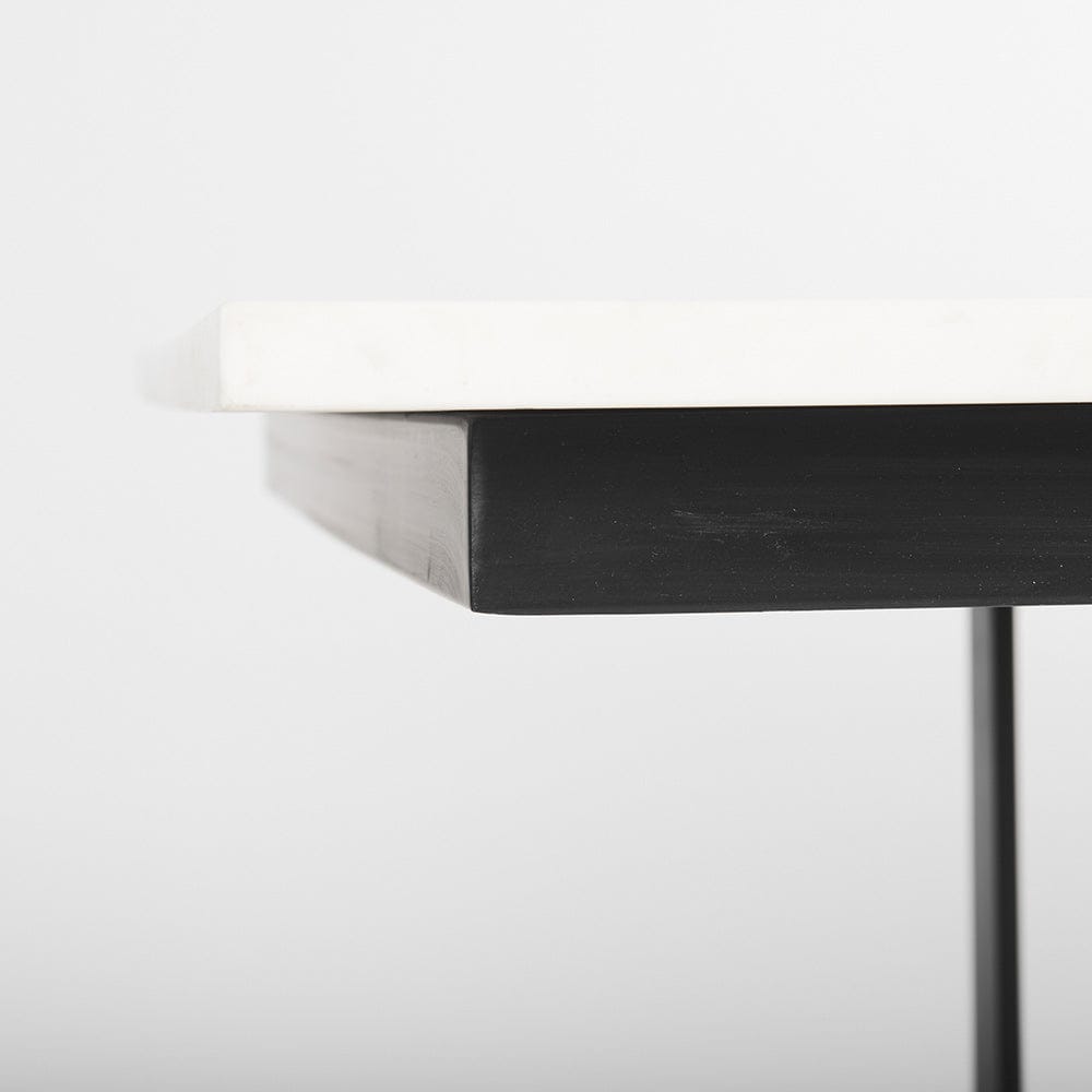Mercana - Tanner I 71L x 35W Rectangular White Marble W/ Metal Base Dining Table - 68848-AB_CLOSEOUT view 7