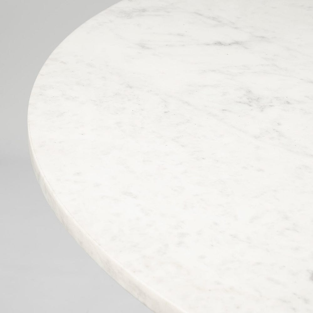 Mercana - Tanner II 48" Round White Marble Top Black Metal Base Dining Table - 68849-AB view 5