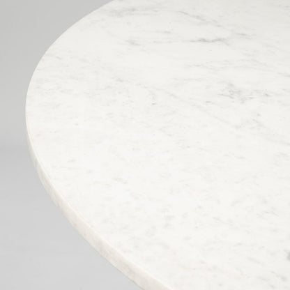 Mercana - Tanner II 48" Round White Marble Top Black Metal Base Dining Table - 68849-AB view 5