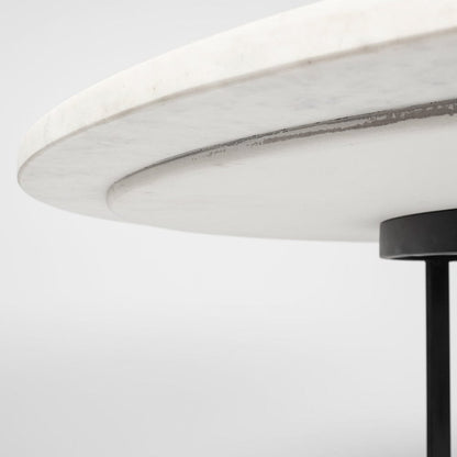 Mercana - Tanner II 48" Round White Marble Top Black Metal Base Dining Table - 68849-AB view 6