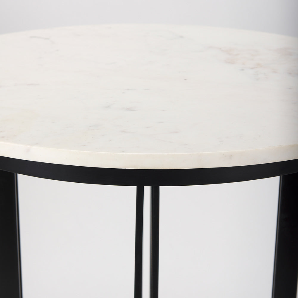 Mercana - Tanner Marble & Matte Black Bistro Table - 69912-AB view 4