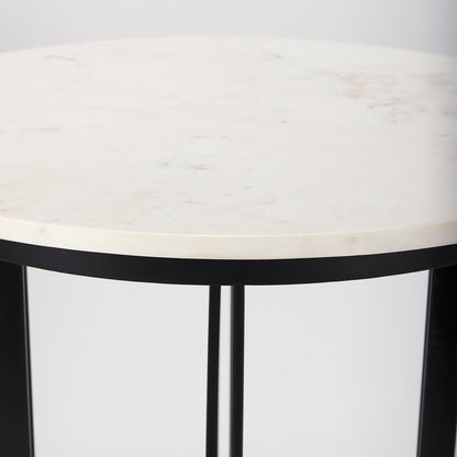 Mercana - Tanner Marble & Matte Black Bistro Table - 69912-AB view 4