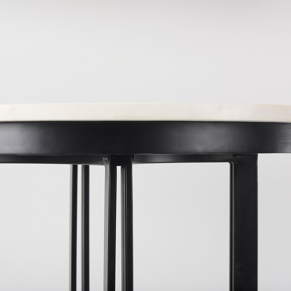 Mercana - Tanner Marble & Matte Black Bistro Table - 69912-AB view 5