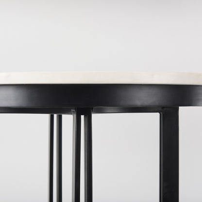 Mercana - Tanner Marble & Matte Black Bistro Table - 69912-AB view 5