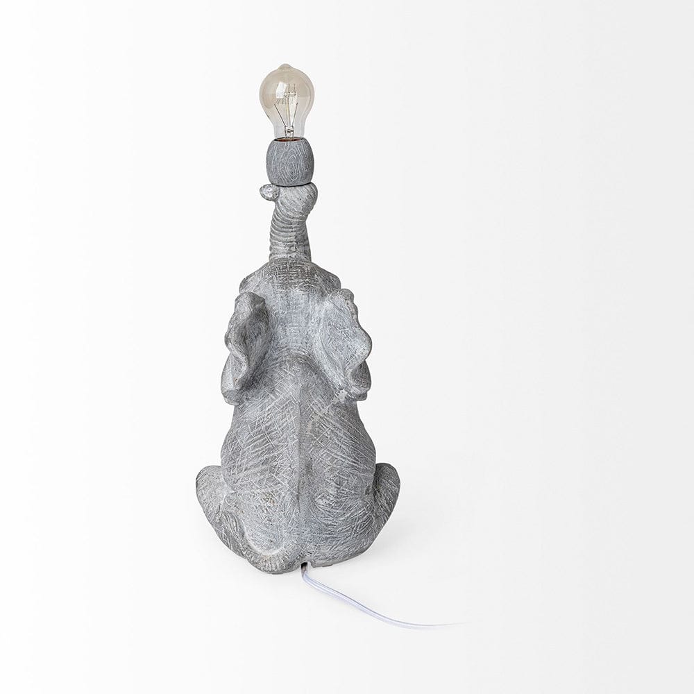 Mercana - Tantor 15.9"H Gray Resin Elephant Calf Table Lamp - 69005 view 2