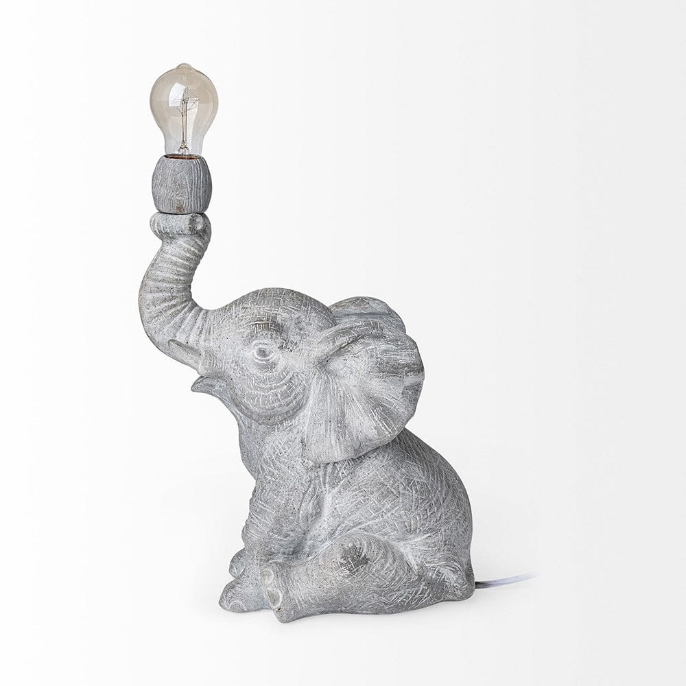 Mercana - Tantor 15.9"H Gray Resin Elephant Calf Table Lamp - 69005 view 3
