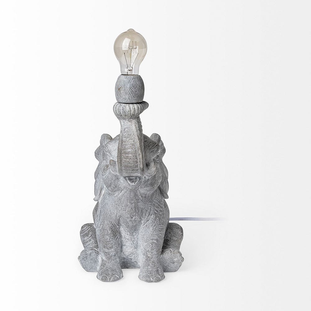 Mercana - Tantor 15.9"H Gray Resin Elephant Calf Table Lamp - 69005 view 4
