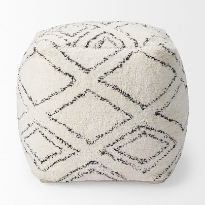Mercana - Tapir Beige Cotton Argyle Pattern Square Pouf - 67586_CLOSEOUT view 5