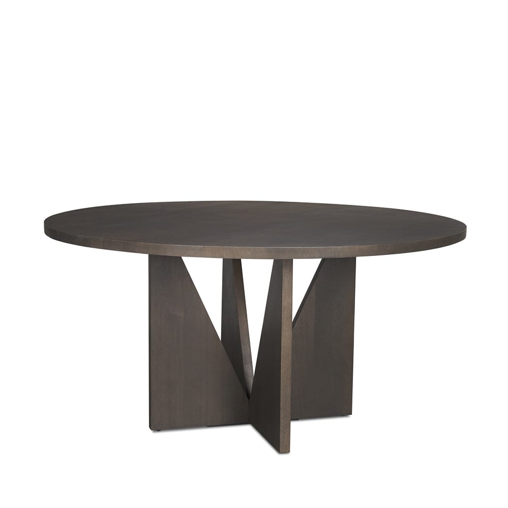 Mercana - Tarro 60" Round Textured Espresso Wood w/ Geometrical Base Dining Table - 70840 view 1