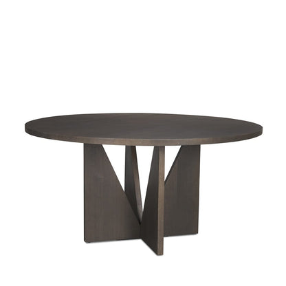 Mercana - Tarro 60" Round Textured Espresso Wood w/ Geometrical Base Dining Table - 70840 view 1