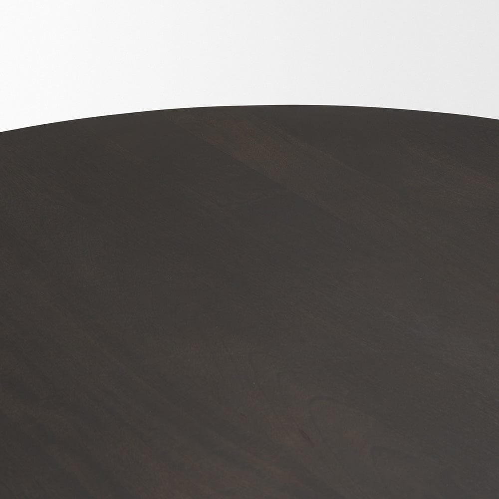 Mercana - Tarro 60" Round Textured Espresso Wood w/ Geometrical Base Dining Table - 70840 view 5