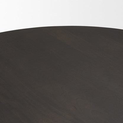 Mercana - Tarro 60" Round Textured Espresso Wood w/ Geometrical Base Dining Table - 70840 view 5