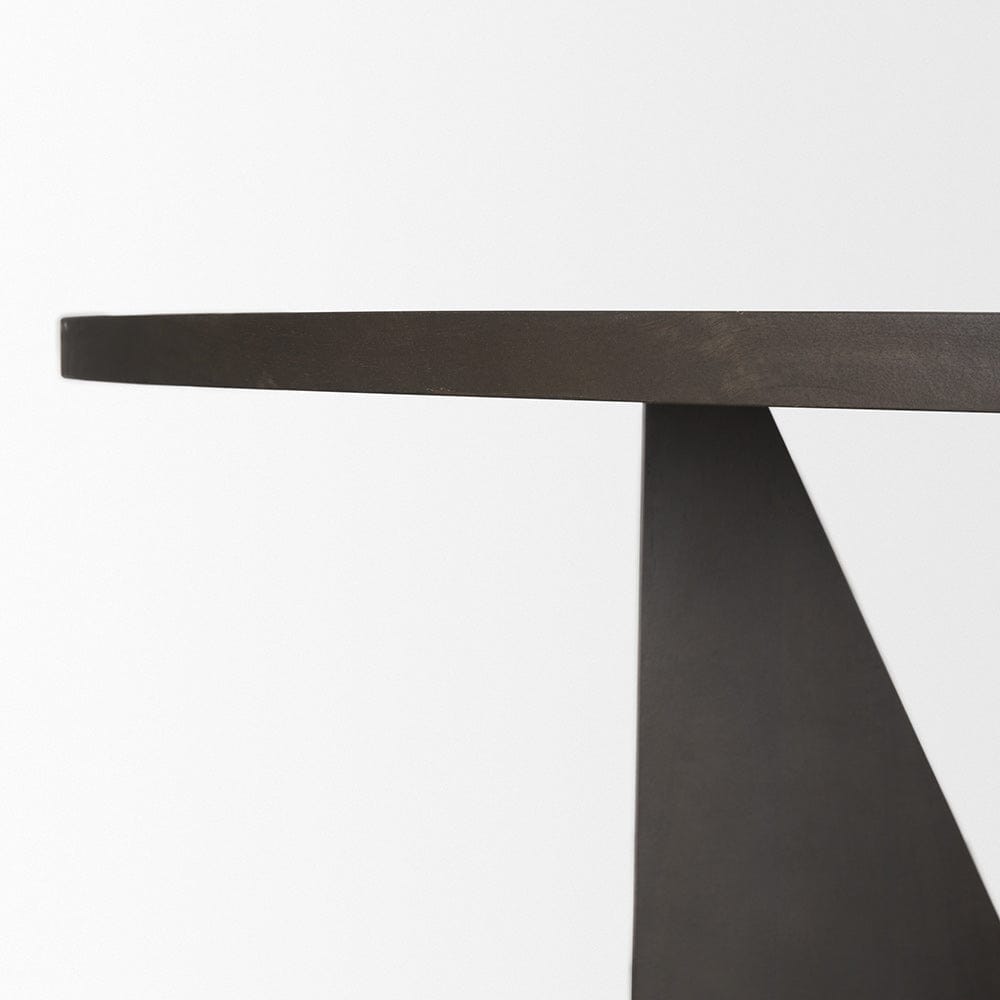 Mercana - Tarro 60" Round Textured Espresso Wood w/ Geometrical Base Dining Table - 70840 view 6