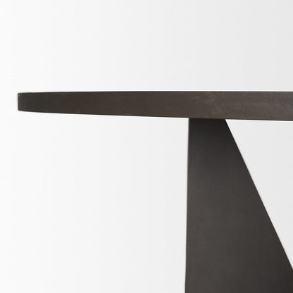 Mercana - Tarro 60" Round Textured Espresso Wood w/ Geometrical Base Dining Table - 70840 view 6